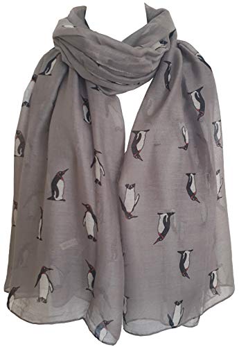 Glamlondon GlamLondon Penguin Scarf Winter Christmas Baby Penguins Birds Print Ladies Large Scarves Gift