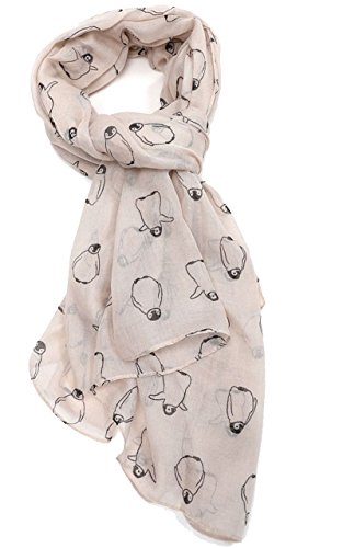 glamlondon GlamLondon Penguin Scarf Winter Christmas Baby Penguins Birds Print Ladies Large Scarves Gift