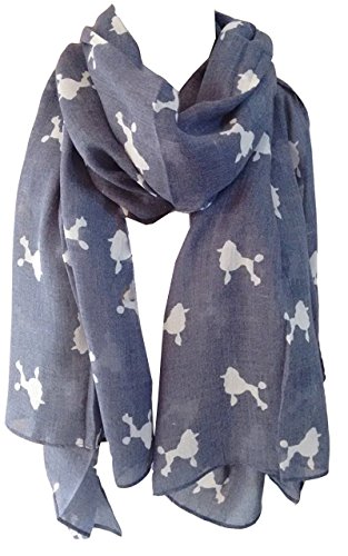 Glamlondon GlamLondon Poodle Print Scarf Dogs Fancy Puppies Breed Caniche Barbone Ladies Womens Wrap Shawl Sarong