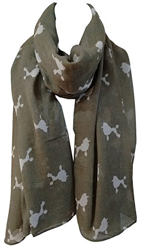 Glamlondon GlamLondon Poodle Print Scarf Dogs Fancy Puppies Breed Caniche Barbone Ladies Womens Wrap Shawl Sarong