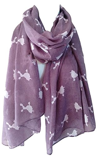 glamlondon GlamLondon Poodle Print Scarf Dogs Fancy Puppies Breed Caniche Barbone Ladies Womens Wrap Shawl Sarong