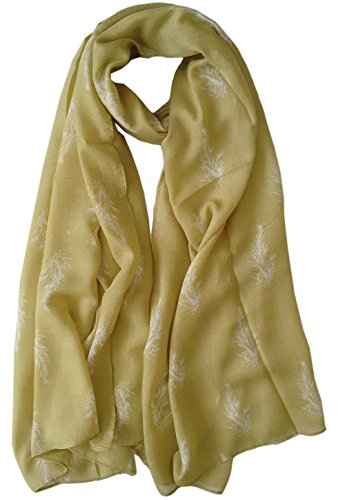 glamlondon GlamLondon Rosemary Sprigs Print Scarf Womens Light Fashion Shawl Wrap