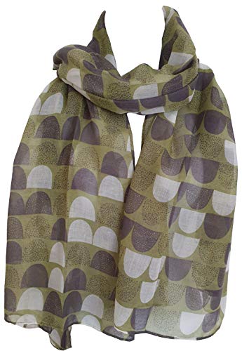 Glamlondon GlamLondon Scallop Shapes Print Scarf Women's Unique Motif Soft Long Ladies Wrap