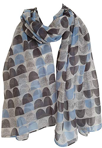 Glamlondon GlamLondon Scallop Shapes Print Scarf Women's Unique Motif Soft Long Ladies Wrap