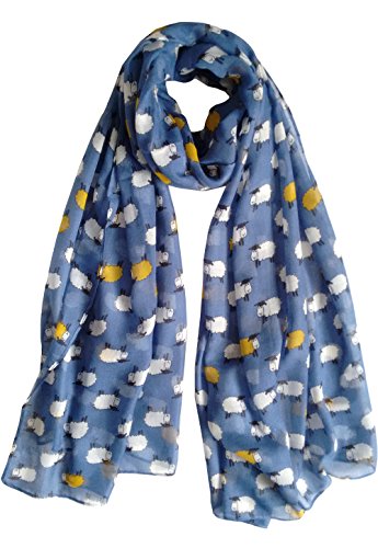 Glamlondon GlamLondon Sheep Herd Print Scarf Ladies Woolly Animal Fashion Shawl Wrap