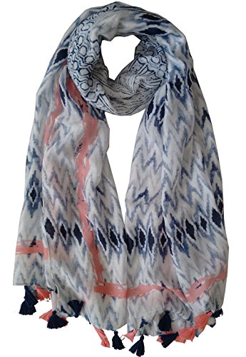 Glamlondon GlamLondon Tassel Waves Scarf Large Size Fashionable Printed Women Multi Purpose Wrap