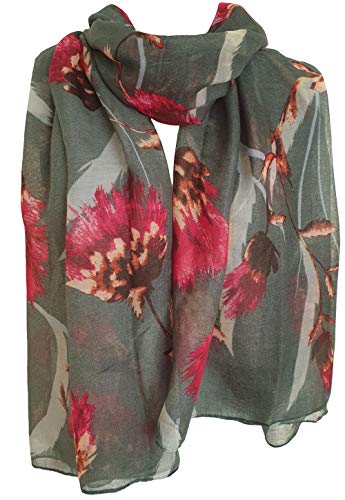 Glamlondon GlamLondon Thistle Print Scarf Womens Flower Fashion Floral Shawl Wrap