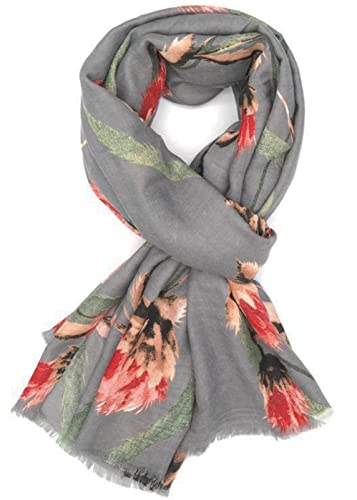 Glamlondon GlamLondon Thistle Print Scarf Womens Flower Fashion Floral Shawl Wrap