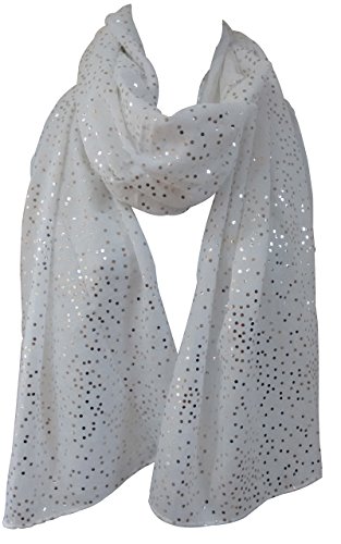 Glamlondon GlamLondon TINY DOTS Scarf Rose Gold Glitter Spotty Polka Dot Print Fashion Ladies Womens Classy Party Wrap