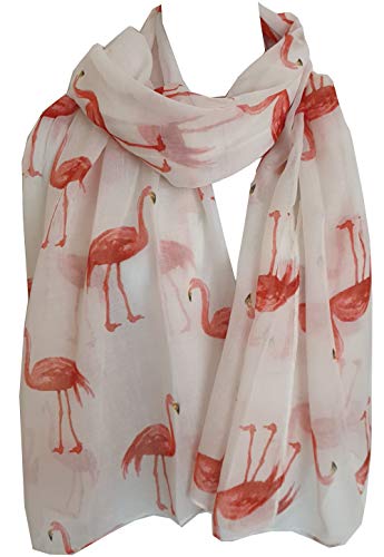 Glamlondon GlamLondon Watercolour Flamingo Scarf Ladies Lightweight Printed Fashion Oversize Wrap
