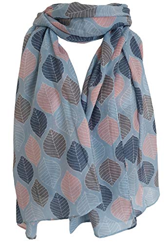 Glamlondon GlamLondon Women's Beautiful Designed Large Leaves Print Scarf
