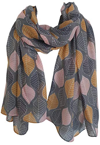 Glamlondon GlamLondon Women's Beautiful Designed Large Leaves Print Scarf