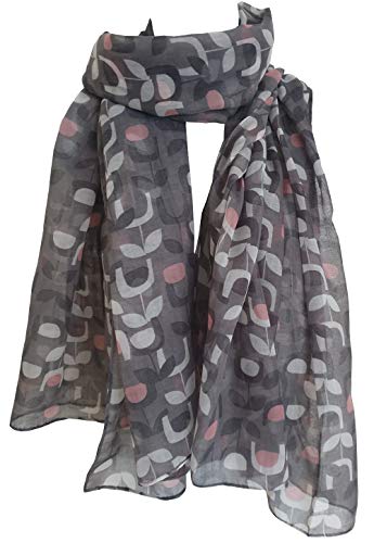 Glamlondon GlamLondon Women's Block Floral Print Scarf Retro Wrap