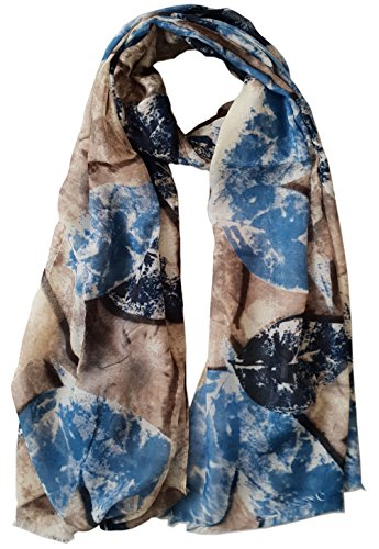 Glamlondon GlamLondon Women's Bright Printed Leaves Scarf