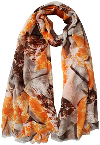 Glamlondon GlamLondon Women's Bright Printed Leaves Scarf