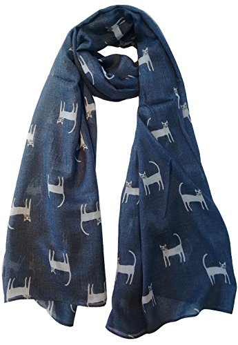 Glamlondon GlamLondon Women's Cat Printed Kitty Sketch Scarf