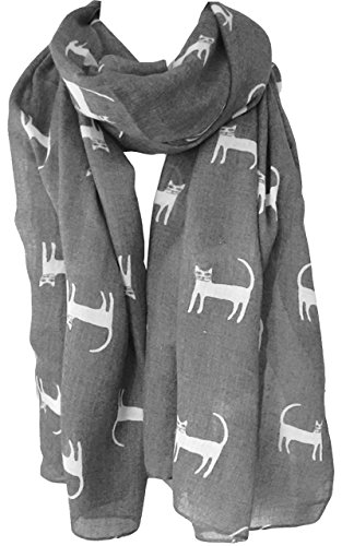 Glamlondon GlamLondon Women's Cat Printed Kitty Sketch Scarf