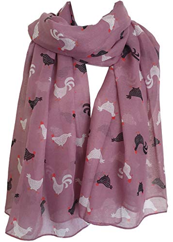 Glamlondon GlamLondon Women's Chicken Hen Rooster Print Scarf
