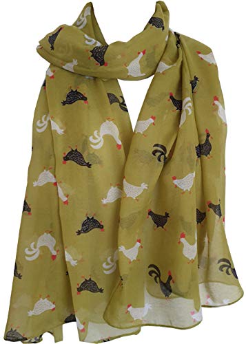 Glamlondon GlamLondon Women's Chicken Hen Rooster Print Scarf