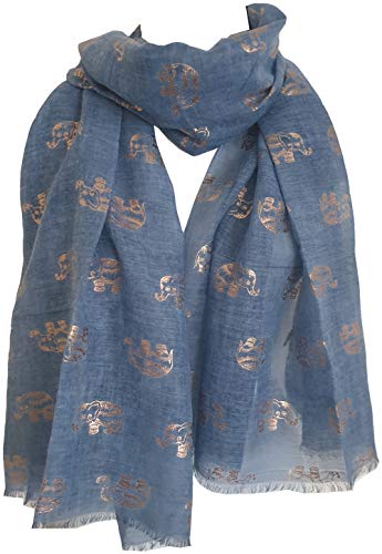 Glamlondon GlamLondon Women's Elephant Print Glitter Rose Gold Scarf