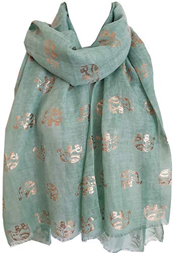 glamlondon GlamLondon Women's Elephant Print Glitter Rose Gold Scarf