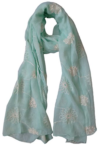 Glamlondon GlamLondon Women's Embroidery Floral Fashion Scarf