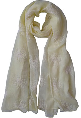 Glamlondon GlamLondon Women's Embroidery Floral Fashion Scarf