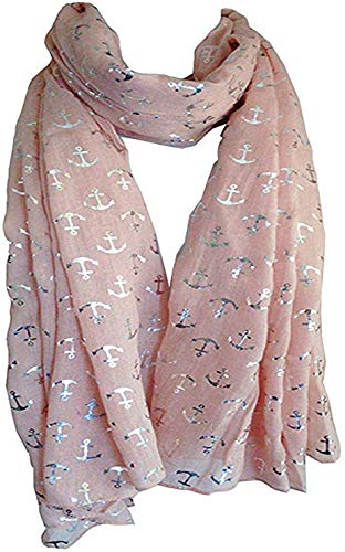 Glamlondon GlamLondon Women's Glitter Anchor Printed Scarf