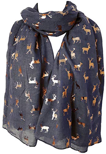 Glamlondon GlamLondon Women's Glitter Deer Print Scarf