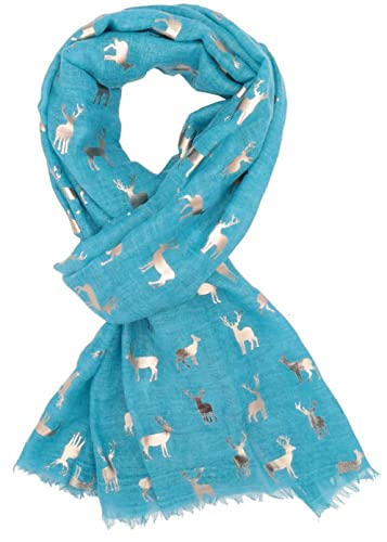 Glamlondon GlamLondon Women's Glitter Deer Print Scarf