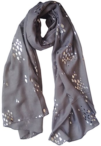 Glamlondon GlamLondon Women's Glitter Foil Fish Printed Scarf