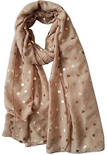 Glamlondon GlamLondon Women's Glitter Heart Print Scarf