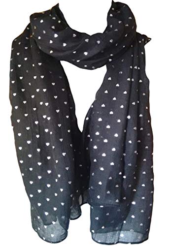 Glamlondon GlamLondon Women's Glitter Heart Print Scarf