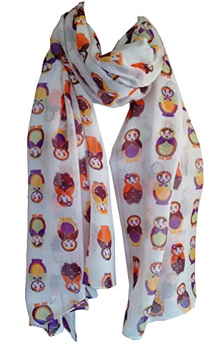 Glamlondon GlamLondon Women's Matryoshka Doll Print Scarf