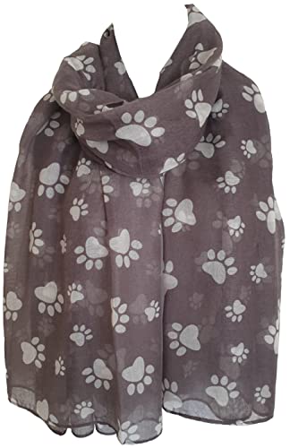 Glamlondon GlamLondon Women’s Paw Print Scarf Animal Cats Dogs Paws Wraps Shawl Scarves