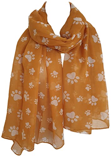 Glamlondon GlamLondon Women’s Paw Print Scarf Animal Cats Dogs Paws Wraps Shawl Scarves