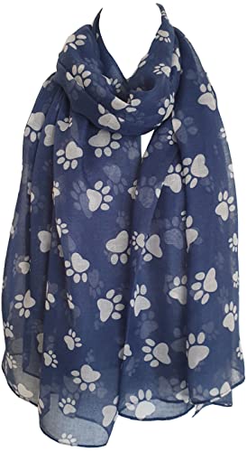 glamlondon GlamLondon Women’s Paw Print Scarf Animal Cats Dogs Paws Wraps Shawl Scarves