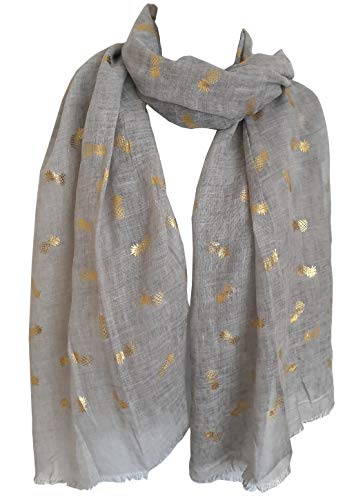 Glamlondon GlamLondon Women's Pineapple Gold Glitter Scarf