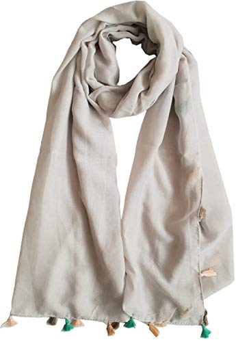 Glamlondon GlamLondon Women's Plain Scarf With Tassel