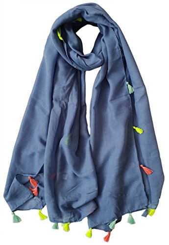 glamlondon GlamLondon Women's Plain Scarf with Tassel