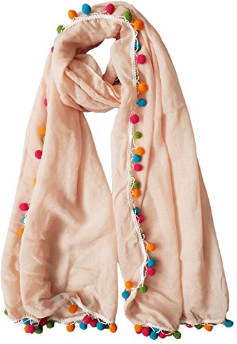 Glamlondon GlamLondon Women's Rainbow Pompom Edge Scarf