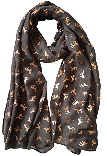 Glamlondon GlamLondon Women's Rose Gold Unicorn Print Scarf