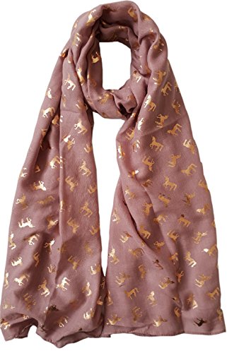 Glamlondon GlamLondon Women's Rose Gold Unicorn Print Scarf