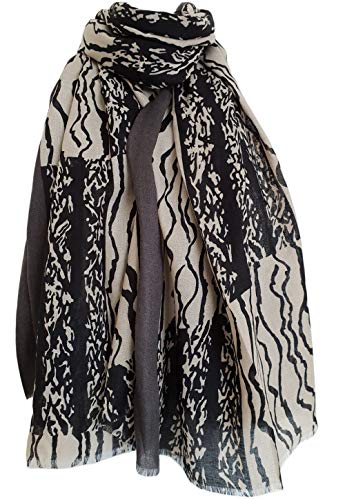 Glamlondon GlamLondon Women's Scribble Pattern Scarf Oversize Latest Fashion Multi Wrap