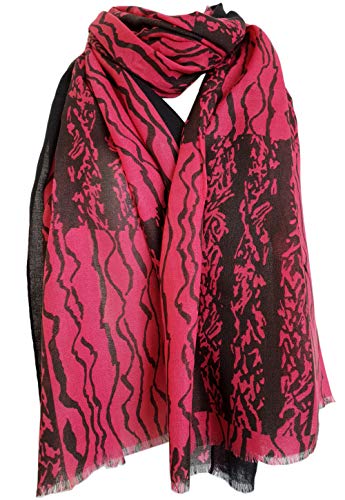 Glamlondon GlamLondon Women's Scribble Pattern Scarf Oversize Latest Fashion Multi Wrap