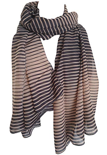Glamlondon GlamLondon Women's Stripes Printed Scarf Oversize Latest Fashion Multi Wrap