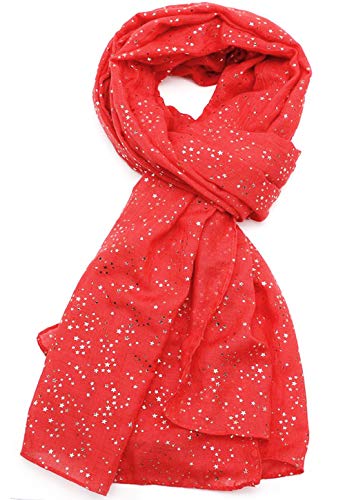 Glamlondon GlamLondon Women's Tiny Glitter Star Pattern Scarf
