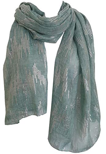 Glamlondon GlamLondon Women's Wave Glitter Fashion Lightweight Scarf
