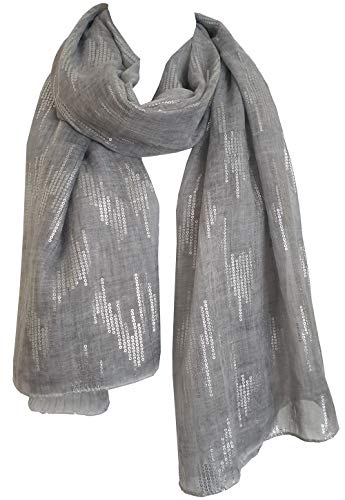 Glamlondon GlamLondon Women's Wave Glitter Fashion Lightweight Scarf