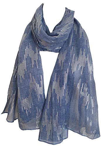 glamlondon GlamLondon Women's Wave Glitter Fashion Lightweight Scarf